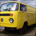 Yellow VW Type 2 Bay Window Panel Van TND486R
