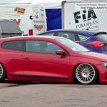 Red VW Scirocco on Rotiform wheels