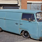 Blue VW Type 2 Bay Window Panel Van