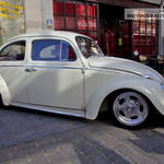 White VW Beetle on slot mag wheels