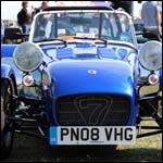 Blue Caterham 7 PN08VHG at the Silverstone Classic 2013