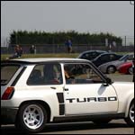 White Renault R5 Turbo UGE1W at the Silverstone Classic 2013