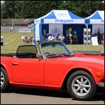 Red Triumph TR6 DWN646K at the Silverstone Classic 2013