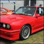 Red 1990 BMW E30 M3 Sport Evolution at the Silverstone Classic 2