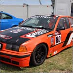 BMW E36 Compact Cup race car at the Silverstone Classic 2013