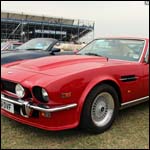 Red Aston Martin V8 Vantage at the Silverstone Classic 2013