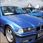 Blue E36 BMW M3 Evolution Saloon at the Silverstone Classic 2013