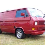 Red VW T3 Panel Van YPJ573Y