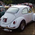 White VW Beetle JLW493K
