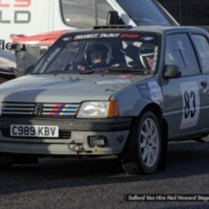 C989KBV Grey Peugeot 205 GTI - Car 83 Pierre Newton / Paul Grattidge