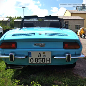 Blue Fiat 850 Sport Spider rear