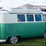 Green and whie VW Type 2 Split Screen YVF446A