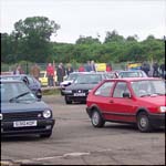 VW Golf Mk2 G310KOF and red VW Polo K299ARP