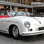 1955 White Porsche 1500 356 at the Meilenwerk Stuttgart
