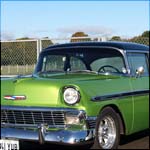 Green and black 1956 Chevrolet Bel Air 841YUB
