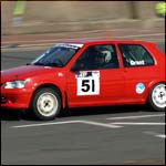 Car 51 - A Grant and E Hall - Red Peugeot 106 T462BKV
