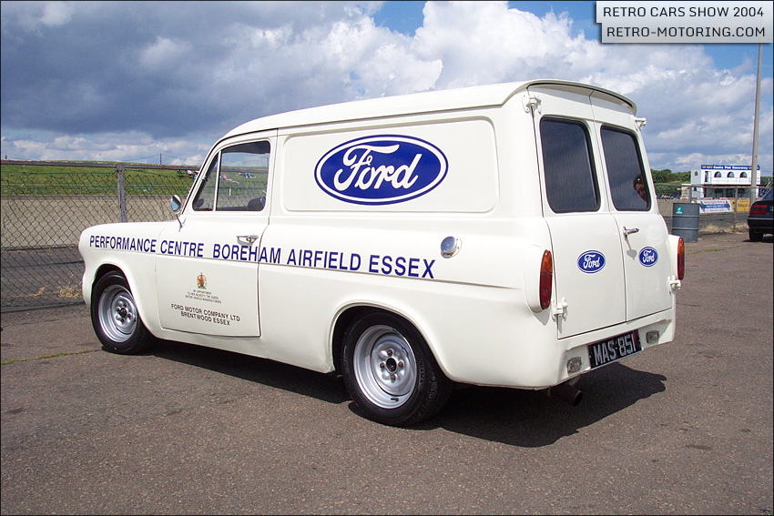 White Ford Anglia 105 Van MAS851