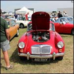 Red MG MGA 418RHY at the Silverstone Classic 2013