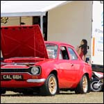 Red Ford Escort Mk1 CAL66H at the Silverstone Classic 2013
