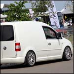 White VW Caddy Van K3YWO at the Silverstone Classic 2013