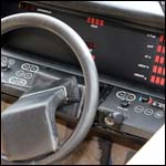 Aston Martin Lagonda dashboard instrument panel at the Silversto