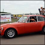 Red MG MGB GT at the Silverstone Classic 2013