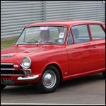 Red Ford Lotus Cortina Mk1 at the Silverstone Classic 2013