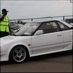 White Toyota AW11 MR2 at the Silverstone Classic 2013