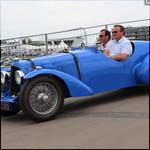 Blue Vintage Aston Martin DGJ242 at the Silverstone Classic 2013