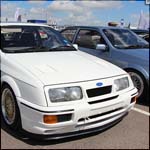 White Ford Sierra RS500 Cosworth at the Silverstone Classic 2013
