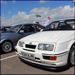 White Ford Sierra RS500 Cosworth E124AJN at the Silverstone Clas