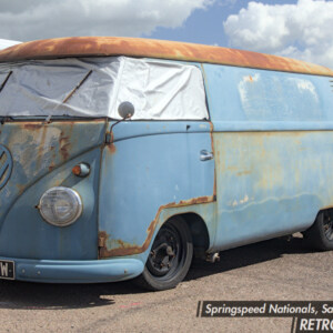 366UYW Blue VW Type 2 Split Screen Panel Van