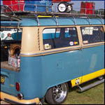 Blue and beige VW Type 2 