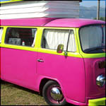 Hot Pink and Green VW Type 2 