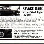 Savage S500 wheel trims advert